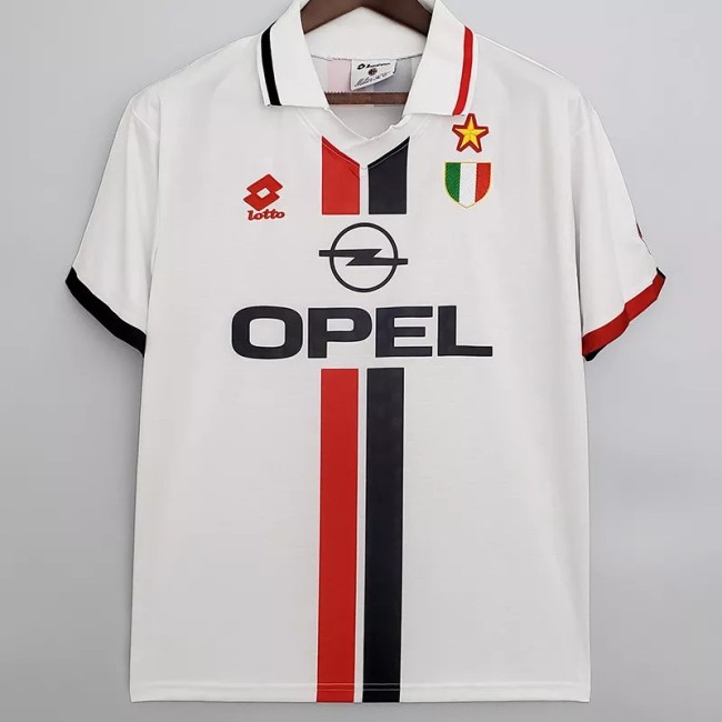 1995-1997 AC Milan Away White Retro Soccer Jersey