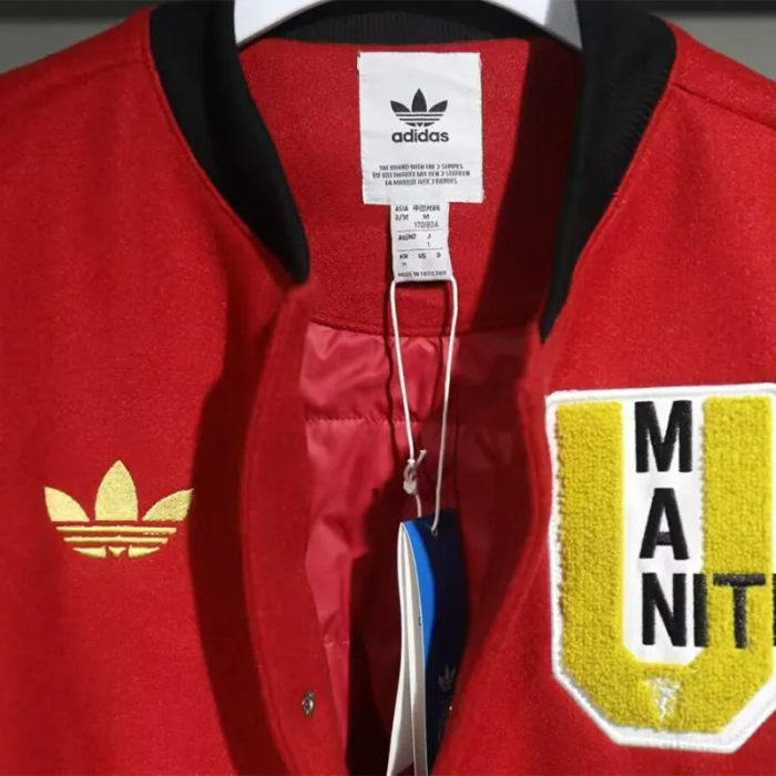 25-26 Manchester United Red Cotton Baseball Jacket