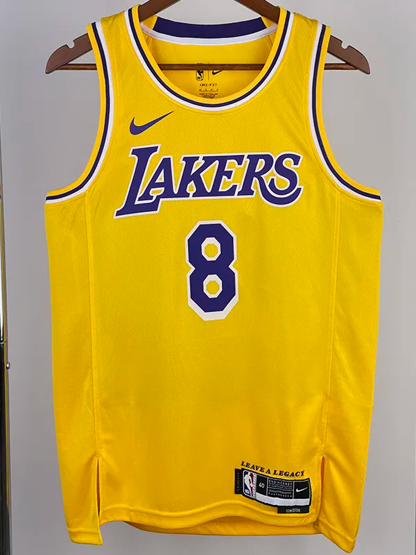22-23 LAKERS BRYANT #8 Yellow Top Quality Hot Pressing NBA Jersey(圆领)