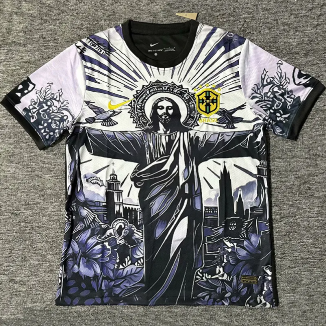 25-26 Brazil Black Special Edition Fans Soccer Jersey (耶稣黑白)