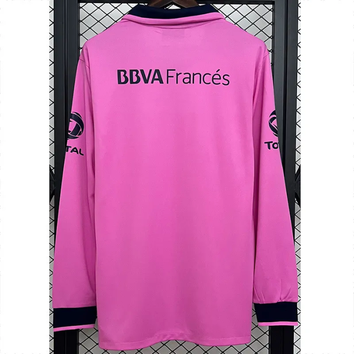 2013-2014 Boca Juniors Pink Long Sleeve Retro Soccer Jersey (长袖)