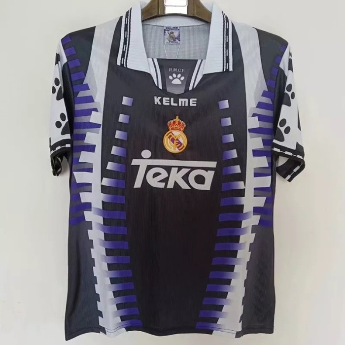 1997-1998 Real Madrid Third Black Retro Soccer Jersey