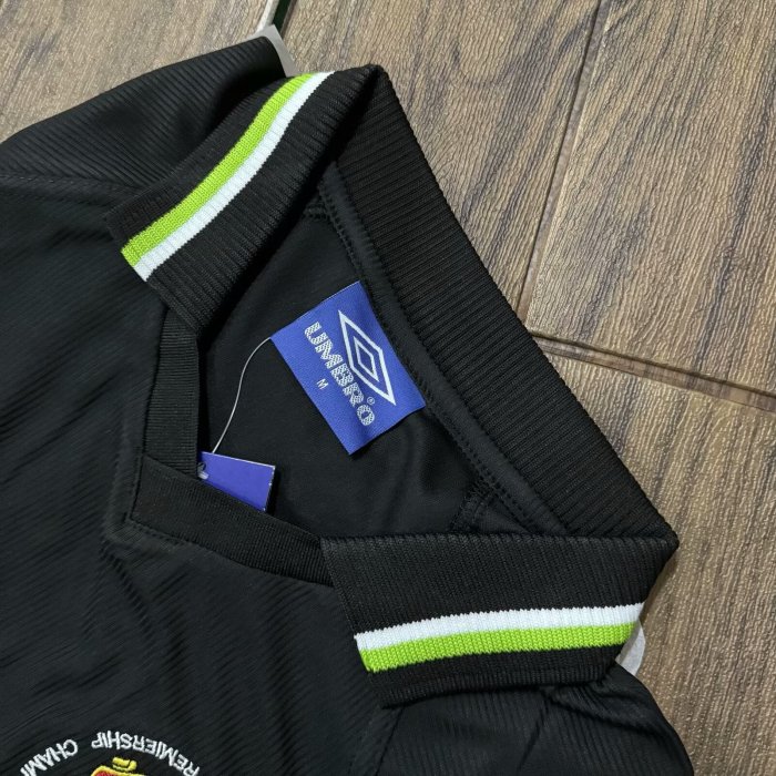 1998-1999 Manchester United Third UCL Edition Long Sleeve Retro Soccer Jersey