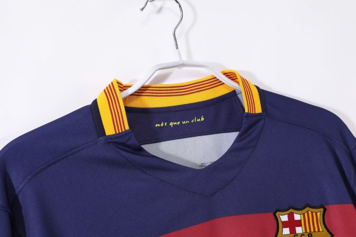 2015-2016 Barcelona Home Long sleeves Retro Soccer Jersey