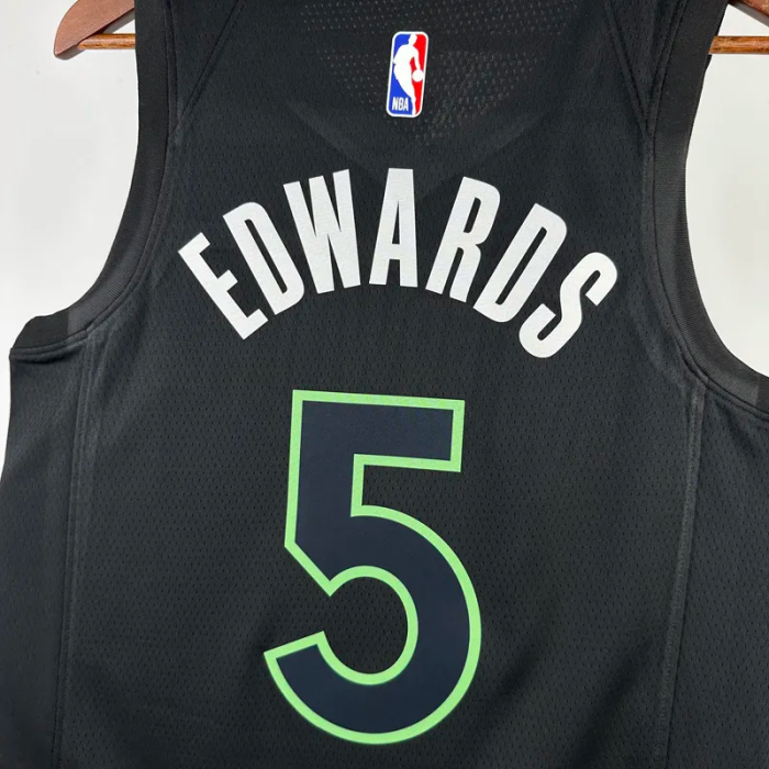 22-23 TIMBERWOLVES EDWARDS #5 Black Top Quality Hot Pressing NBA Jersey (Trapeze Edition)