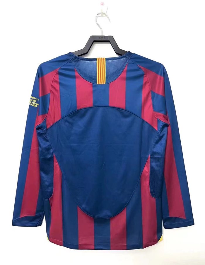 2005-2006 Barcelona Home UCL Retro Long Sleeve Soccer Jersey