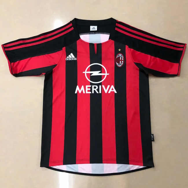 2003-2004 AC Milan Home Retro Soccer Jersey