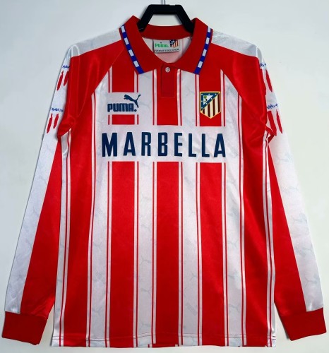1994-1995 Atlético Madrid Home Long Sleeve Retro Soccer Jersey