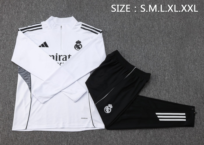 25-26 Real Madrid High Quality Half Pull Tracksuit