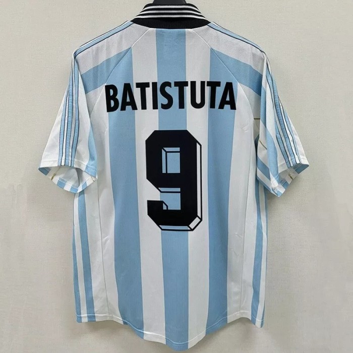 1998 Argentina Home Retro Soccer Jersey