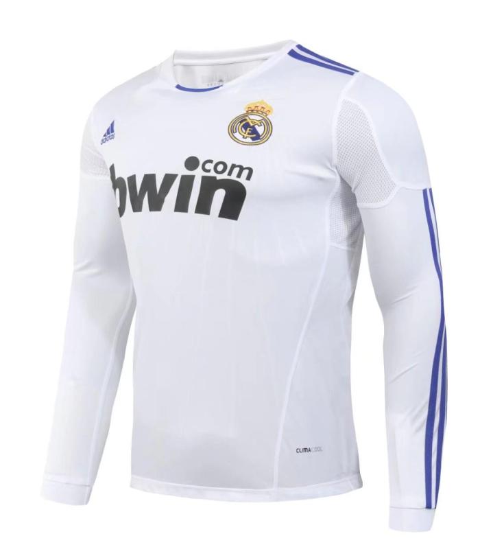 2010-2011 Real Madrid Home Long sleeves Retro Soccer Jersey