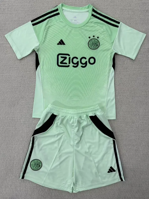 25-26 Ajax Green GoalKeeper Kids Soccer Jersey