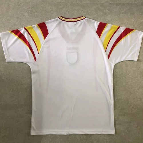 1996 Spain Away White Retro Soccer Jersey