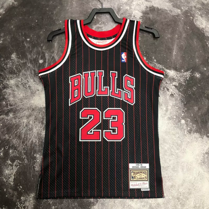 1996 BULLS JORDAN #23 Black Retro Top Quality Hot Pressing NBA Jersey