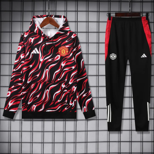25-26 Manchester United Red Black Hoodie Tracksuit (卫衣套装)