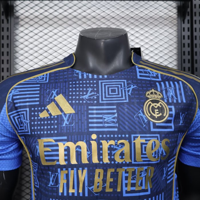 25-26 Real Madrid Blue Special Edition Player Version Soccer Jersey