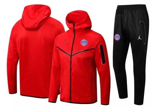 22-23 Paris Saint-Germain Red Hoodie Jacket Tracksuit#F406