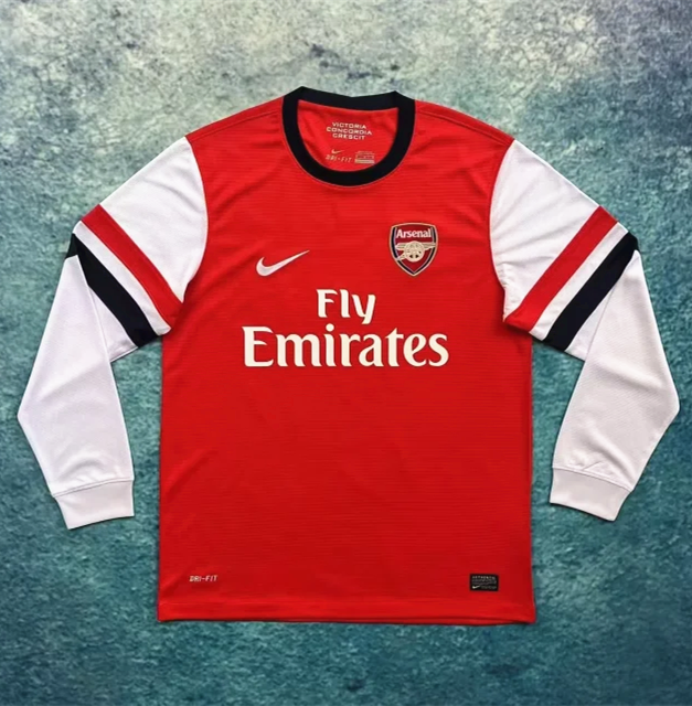 2012-2013 Arsenal Home Long Sleeve Retro Soccer Jersey