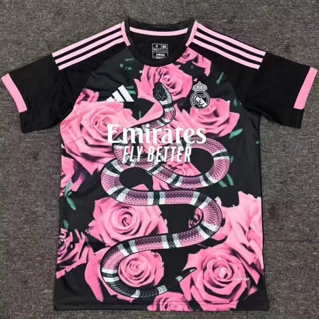 25-26 Real Madrid Pink Special Edition Fans Training Shirts *玫瑰蛇