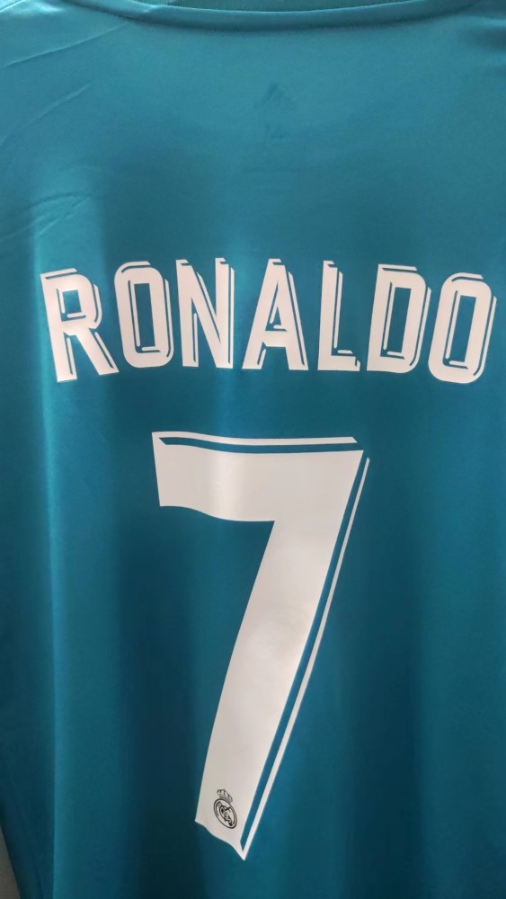 2017-2018 Real Madrid Third Long Sleeve Player Version Retro Soccer Jersey