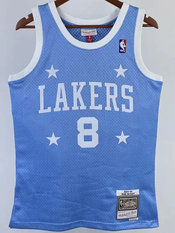 2004-05 LAKERS BRYANT #8 Sky Blue Retro Top Quality Hot Pressing NBA Jersey