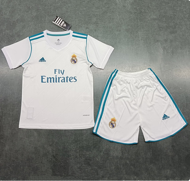2017-2018 Real Madrid Home Retro Kids Soccer Jersey