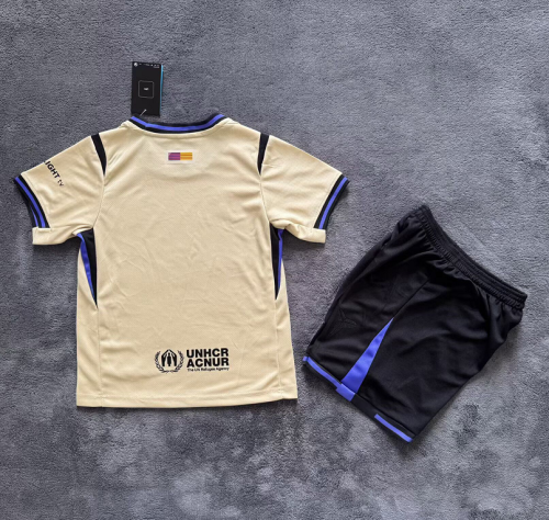 25-26 Barcelona Away Kids Soccer Jersey