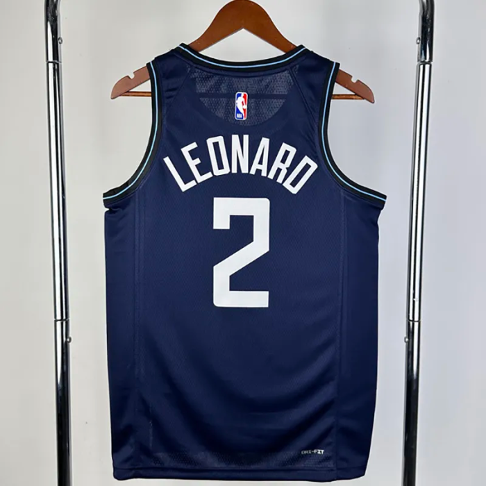 23-24 CLIPPERS LEONARD #2 Dark blue City Edition Top Quality Hot Pressing NBA Jersey