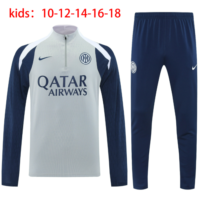 25-26 Inter Milan High Quality Kids Half Pull Tracksuit