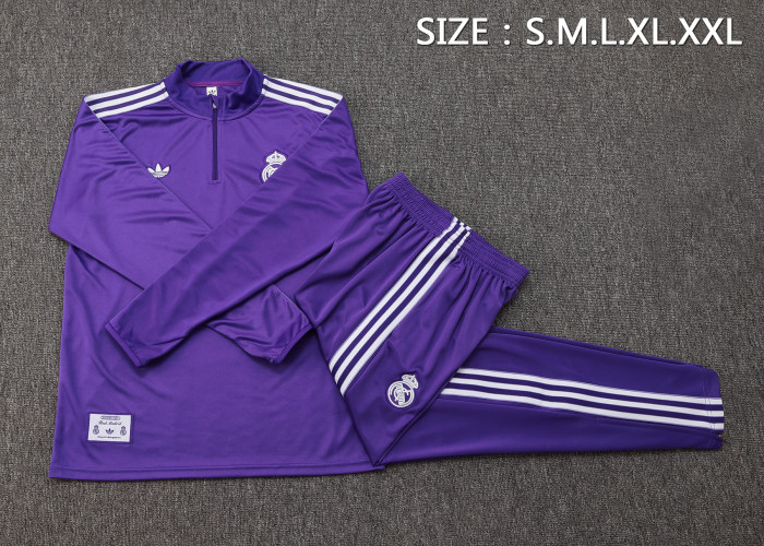 25-26 Real Madrid High Quality Half Pull Tracksuit