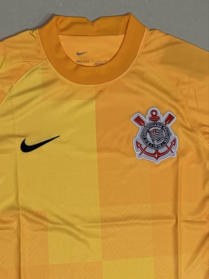 2021-2022 Corinthians Yellow GoalKeeper Retro Soccer Jersey