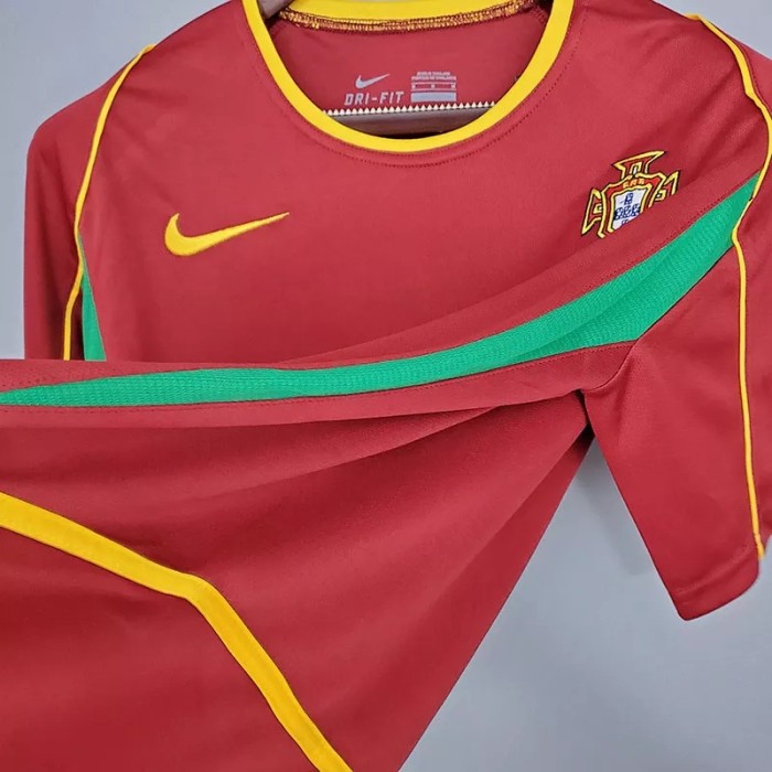 2002 Portugal Home Retro Soccer Jersey
