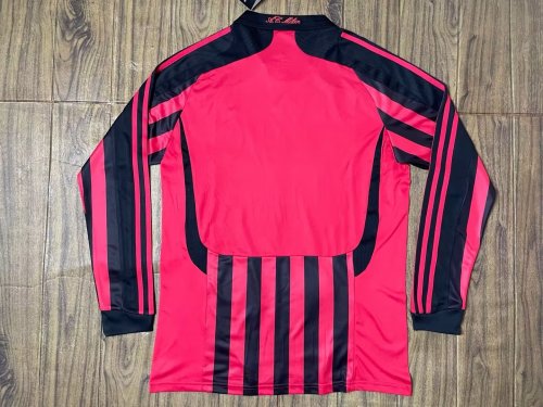 2007-2008 AC Milan Home Long sleeves Retro Soccer Jersey