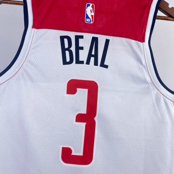 22-23 Wizards BEAL #3 White Top Quality Hot Pressing NBA Jersey