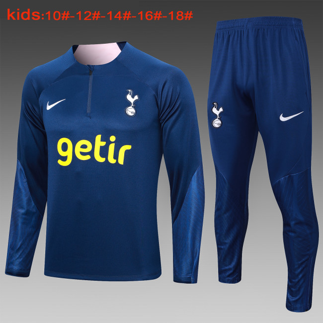 23-24 Tottenham Hotspur High Quality Kids Half Pull Tracksuit