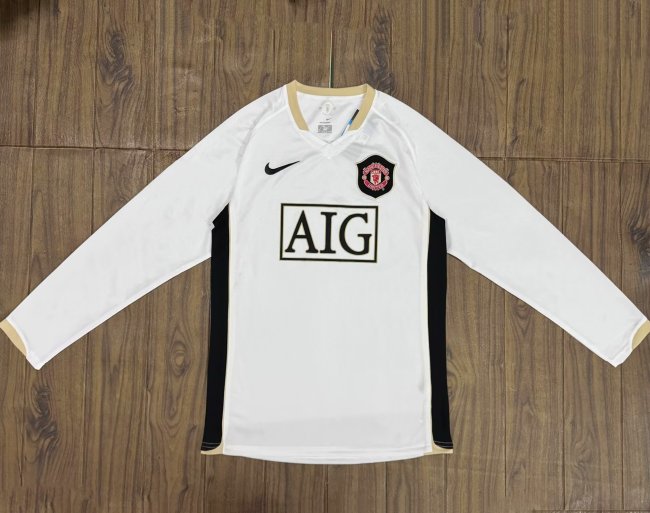 2005-2006 Manchester United Long sleeves Away Retro Soccer Jersey
