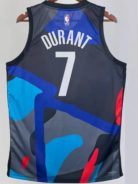 23-24 NETS DURANT #7 Blue Black City Edition Top Quality Hot Pressing NBA Jersey