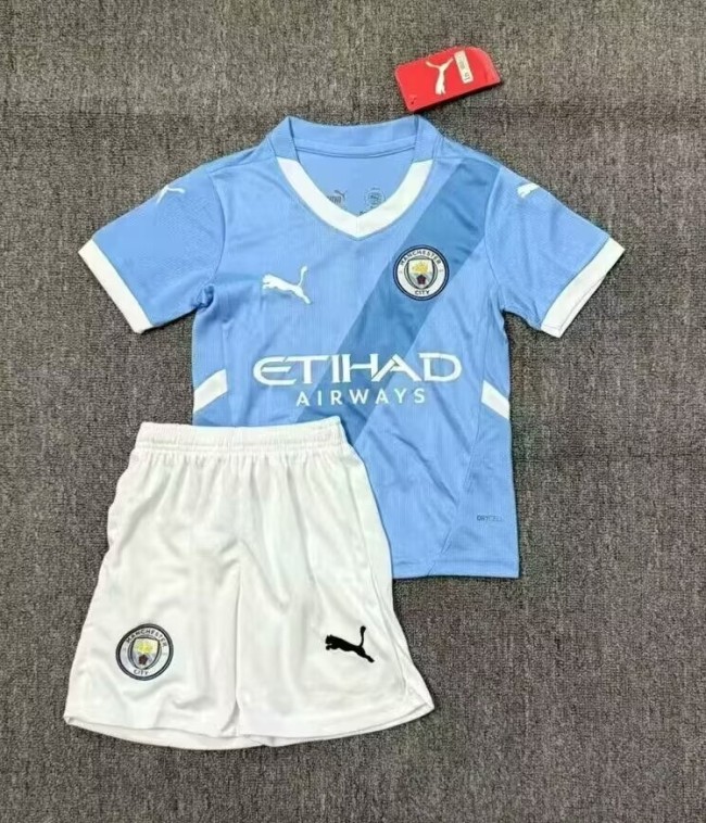 25-26 Manchester City Blue Special Edition Kids Soccer Jersey