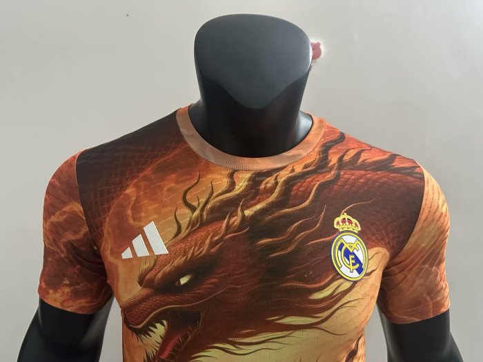 25-26 Real Madrid Orange Special Edition Player Version Soccer Jersey