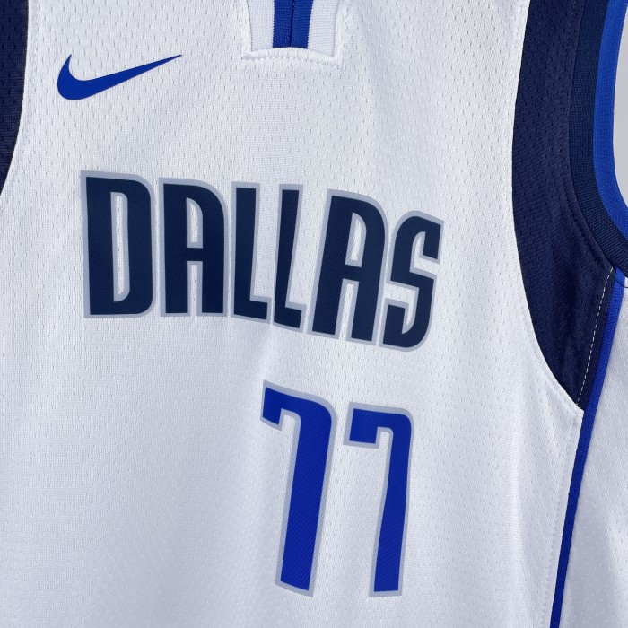2023 Dallas Mavericks DONCIC #77 White Home Top Quality Hot Pressing Kids NBA Jersey
