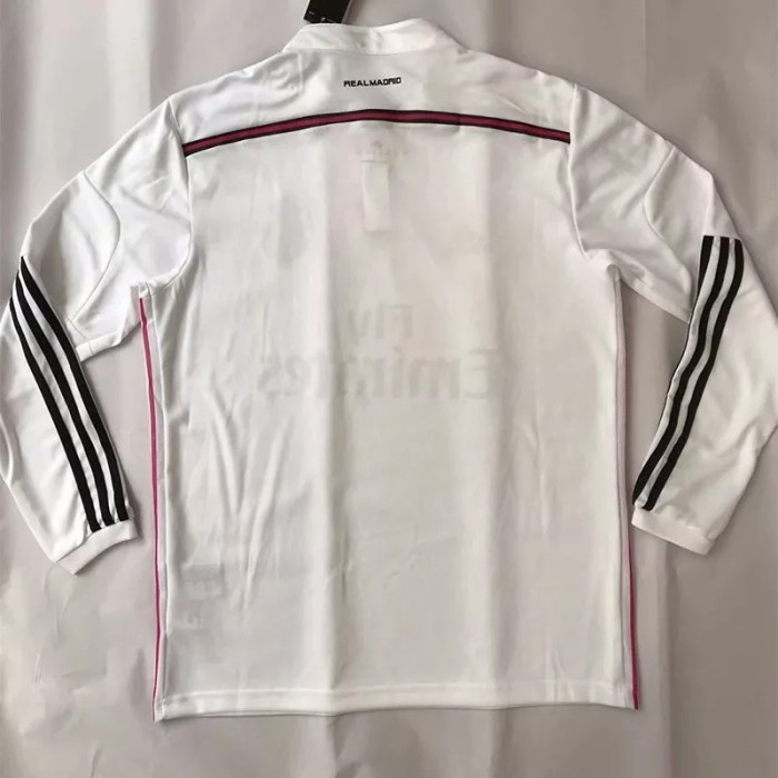 2014-2015 Real Madrid Home Long Sleeve Retro Soccer Jersey
