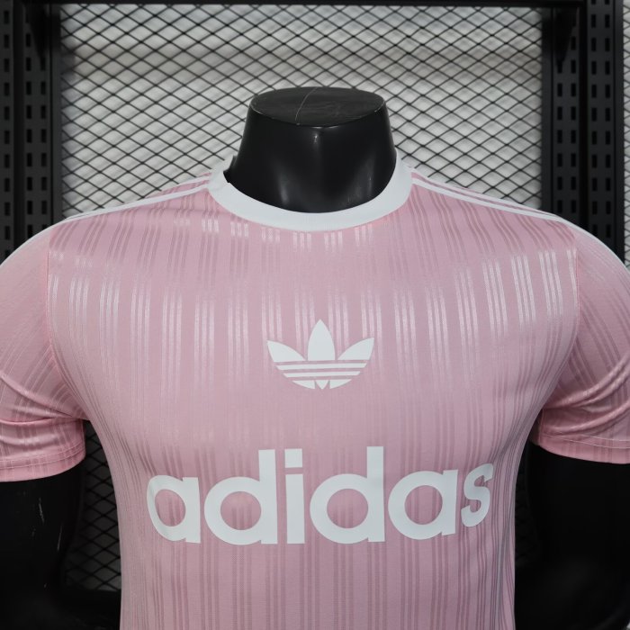 2025 AD Casual Light Pink Player Version Training shirts *三叶草