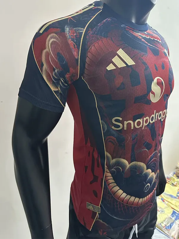 25-26 Manchester United Red Black Player Version Training shirts