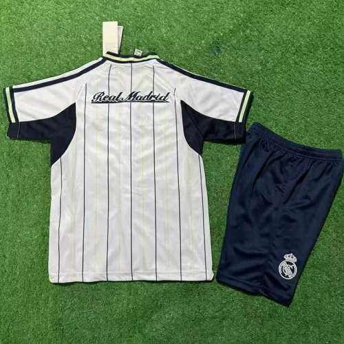 25-26 Real Madrid White Casual Edition Kids Baseball Jersey