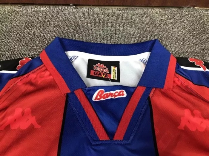 1996-1997 RONALDO # 9 Barcelona Home Red and Blue Retro Soccer Jersey