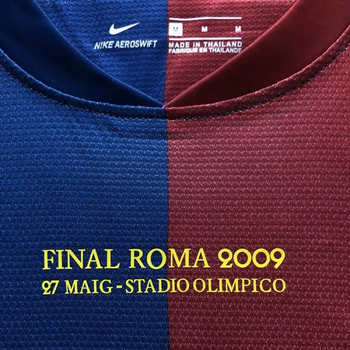 2008-2009 Barcelona UCL Version Home Retro Soccer Jersey(UCL版有决赛字)