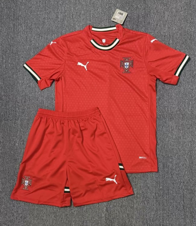 25-26 Portugal Home Kids Soccer Jersey