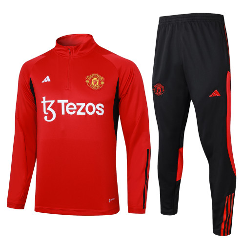 23-24 Manchester United High Quality Half Pull Tracksuit