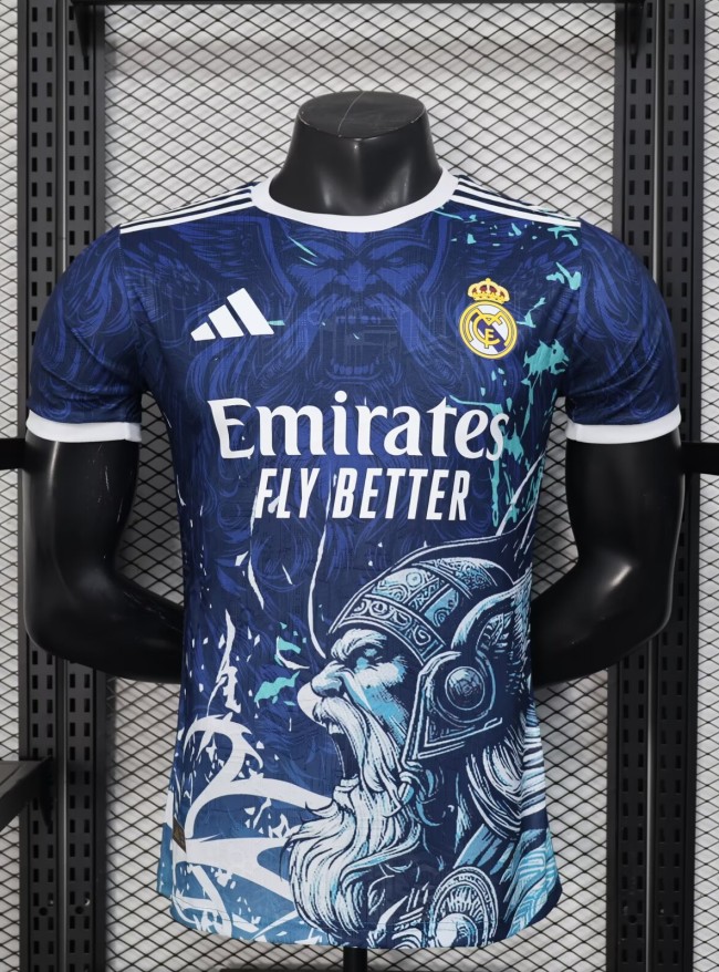 25-26 Real Madrid Blue Special Edition Player Version Soccer Jersey