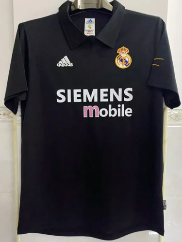 2002-2003 Real Madrid Away Black Retro Soccer Jersey